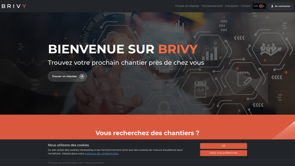 Site de Brivy créé par DGWEB, vu sur ordinateur