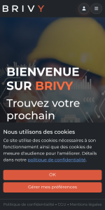 Version mobile du site de Brivy, créé par DGWEB