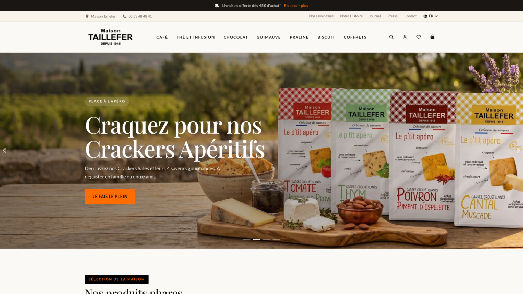 Site de Maison Taillefer créé par DGWEB, vu sur ordinateur